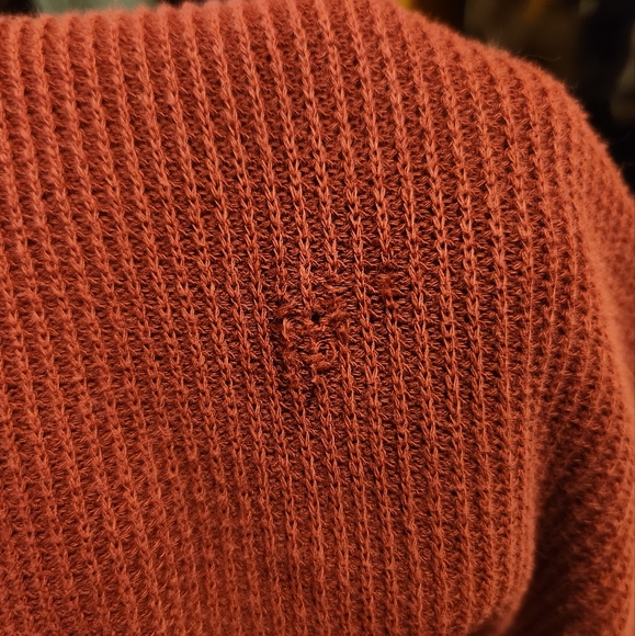 Free People Asher Thermal Oversized Shirt Stolen Kiss Maroon Red Small NWT NEW - Picture 12 of 12